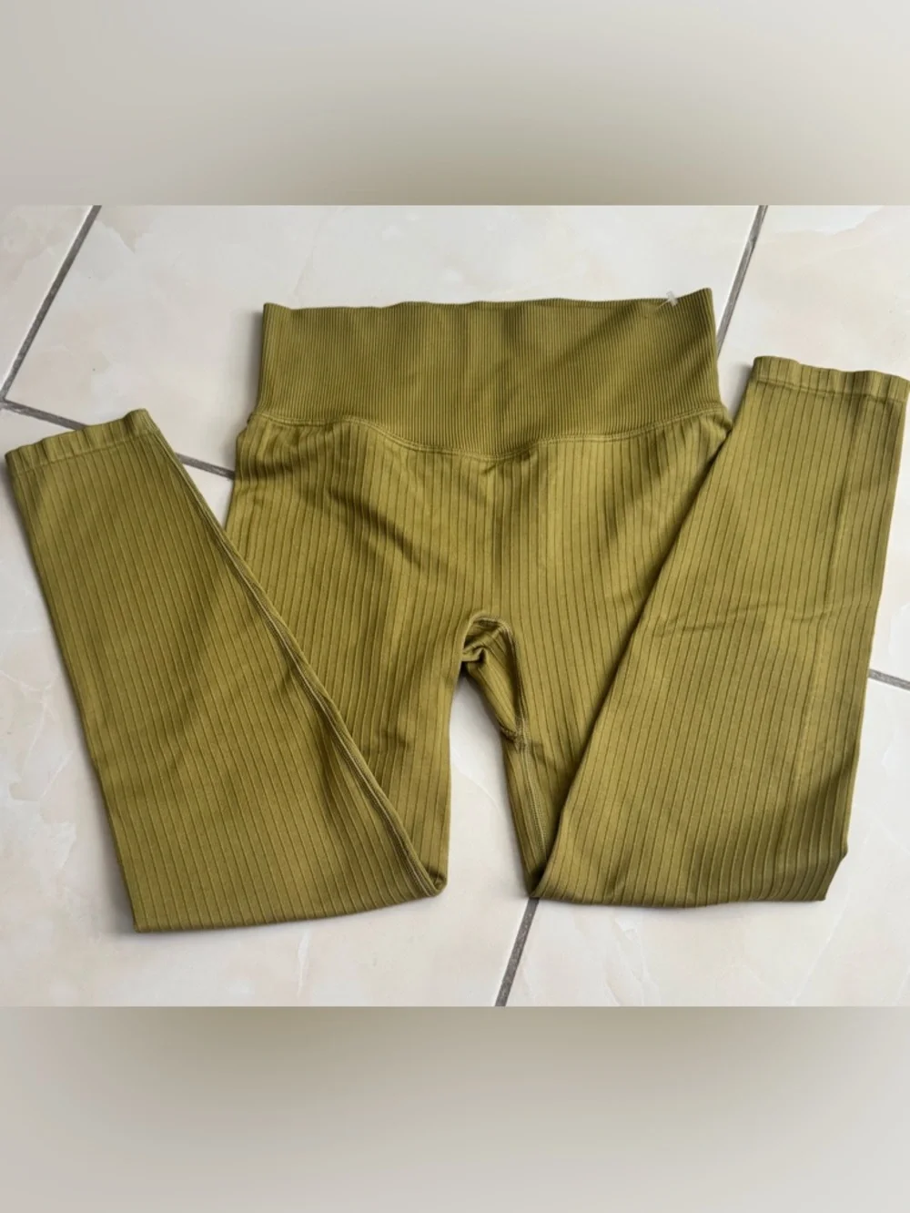 Victoria's Secret Olive Ribbed High-Rise Leggings